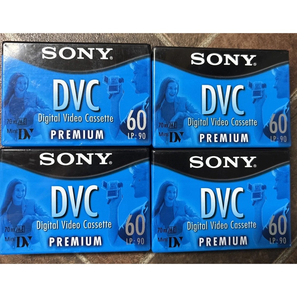 Sony Premium Mini DV 60min Digital Video Cassette DVM60PRL 4 Pack Sealed New